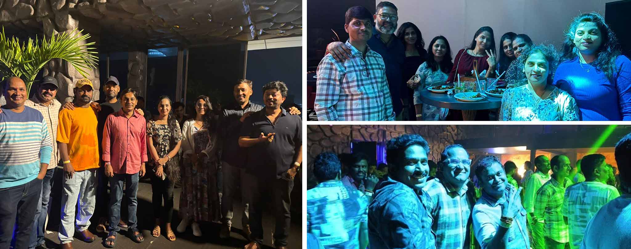 Vertex employees celebrating at Fun Night 2025 event with team photos and venue atmosphere
