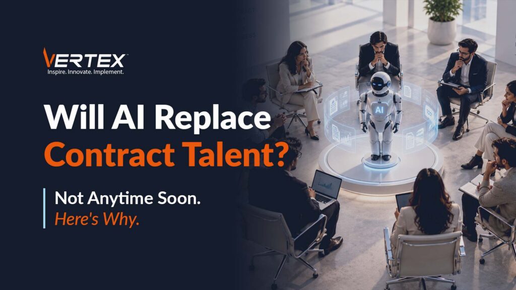 Contract technology professional working alongside AI tools on an enterprise project